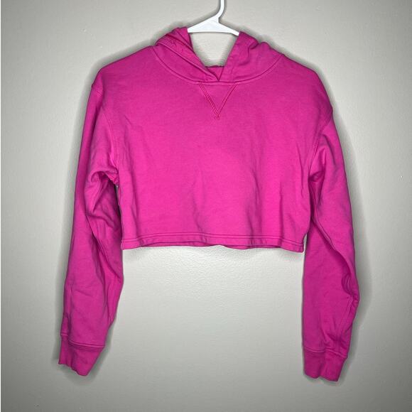 Lululemon All Yours Cropped Trendy Barbiecore Hoodie In Bright Pink Size 6 - Picture 2 of 3